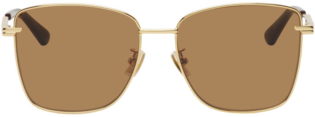 Bottega Veneta Gold Square Sunglasses