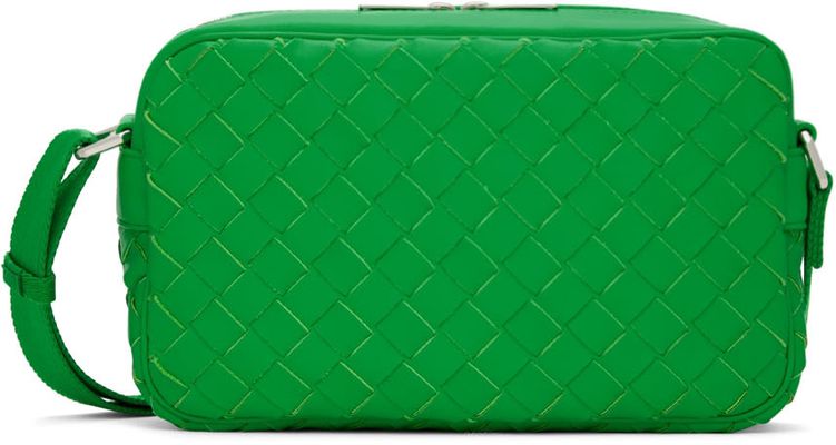 Bottega Veneta Green Classic Intrecciato Messenger Bag