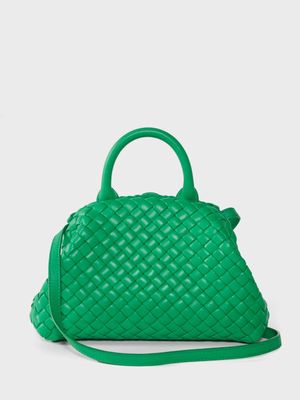 Bottega Veneta - Handle Mini Leather Bag - Womens - Green