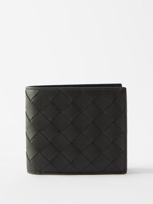 Bottega Veneta - Intrecciato Leather Bi-fold Wallet - Mens - Dark Green
