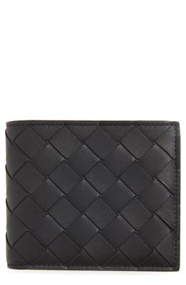 Bottega Veneta Intrecciato Leather Wallet in Black/Black
