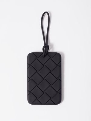 Bottega Veneta - Intrecciato-silicone Luggage Tag - Mens - Black