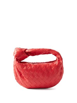 Bottega Veneta - Jodie Mini Intrecciato-leather Bag - Womens - Red