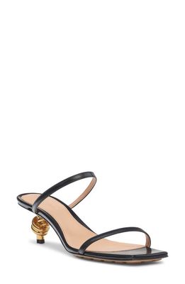 Bottega Veneta Knot Kitten Heel Slide Sandal in Black at Nordstrom, Size 11Us