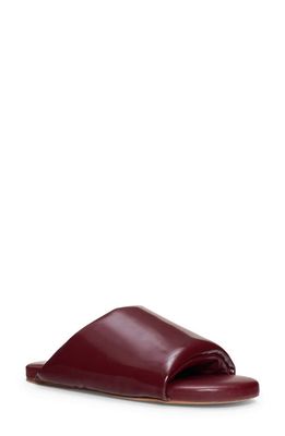 Bottega Veneta Latex Leather Slide Sandal in Merlot
