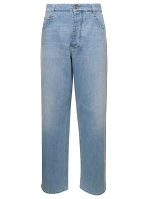 Bottega Veneta Light Washed Blue Denim Boyfriend Jeans In Cotton Woman