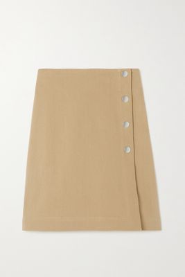 Bottega Veneta - Linen-blend Mini Wrap Skirt - Neutrals