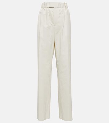 Bottega Veneta Low-rise cotton-blend wide-leg pants