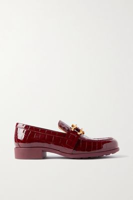 Bottega Veneta - Madame Croc-effect Leather Loafers - Red