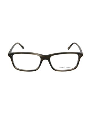 Bottega Veneta Men's Square Eyeglasses in Grey Grey Transparent