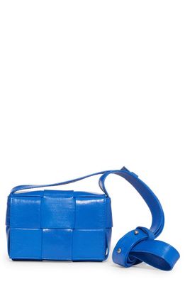Bottega Veneta Mini Intrecciato Leather Crossbody Bag in Cobalt