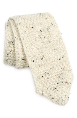 Bottega Veneta Mixed Stitch Wool Blend Tie in 9317 Dove