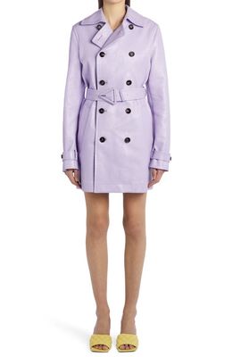 Bottega Veneta Nappa Leather Trench Coat in Wisteria