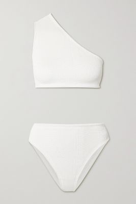 Bottega Veneta - One-shoulder Seersucker Bikini - White