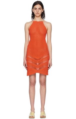 Bottega Veneta Orange Cotton Mini Dress