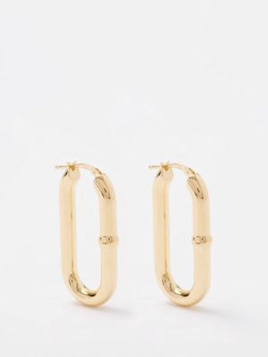 Bottega Veneta - Oval Hoop Earrings - Womens - Gold