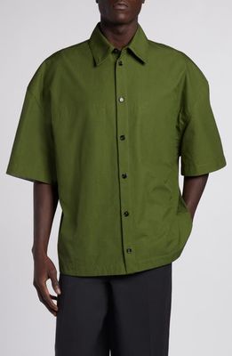 Bottega Veneta Oversize Short Sleeve Button-Up Shirt in Thyme