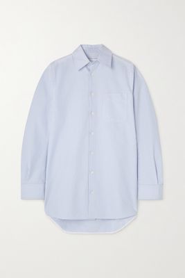 Bottega Veneta - Oversized Striped Cotton-poplin Shirt - Blue