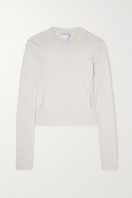 Bottega Veneta - Pointelle-knit Silk Sweater - White