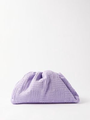 Bottega Veneta - Pouch Large Jacquard-terry Clutch Bag - Womens - Light Purple