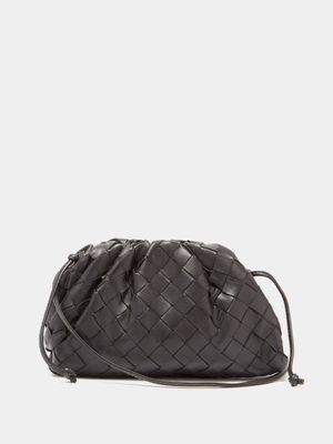 Bottega Veneta - Pouch Mini Intrecciato-leather Clutch Bag - Womens - Black