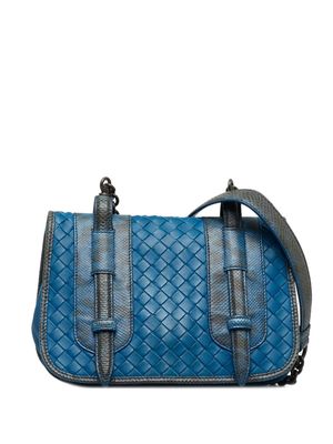 Bottega Veneta Pre-Owned 2012-2015 Intrecciato double-strap flap messenger bag - Blue
