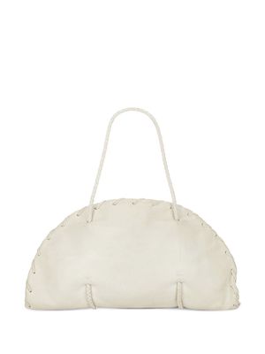 Bottega Veneta Pre-Owned braided edge leather tote bag - White