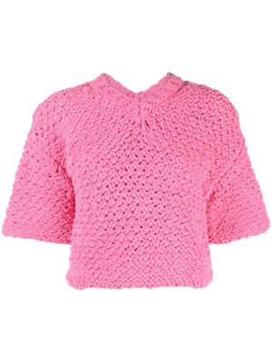 Bottega Veneta Pre-Owned chunky-knit cropped top - Pink
