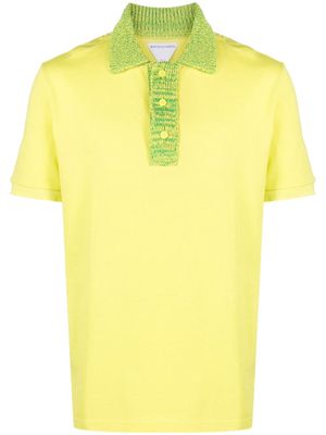 Bottega Veneta Pre-Owned crochet-trim piqué polo shirt - Yellow