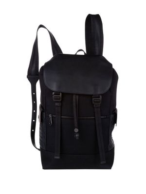 Bottega Veneta Pre-Owned flap leather backpack - BLACK
