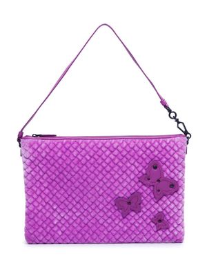 Bottega Veneta Pre-Owned Intrecciato butterfly-appliqué shoulder bag - Purple