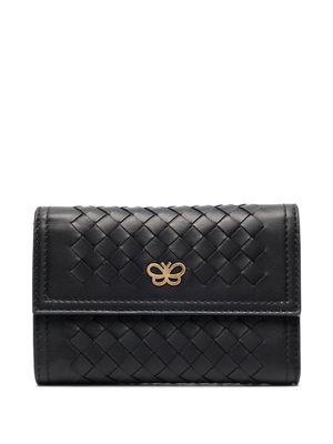 Bottega Veneta Pre-Owned Intrecciato butterfly plaque wallet - Black