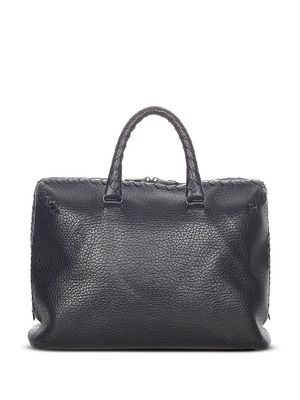 Bottega Veneta Pre-Owned Intrecciato-detailed leather tote bag - Black