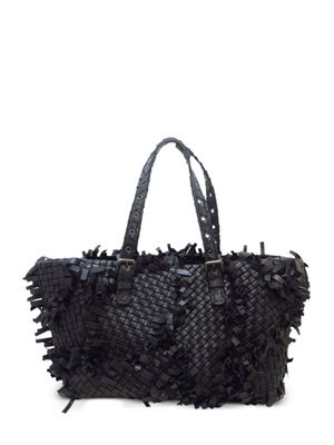 Bottega Veneta Pre-Owned Intrecciato fringe-detailing tote bag - Black