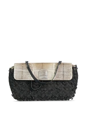 Bottega Veneta Pre-Owned Intrecciato panelled handbag - Black