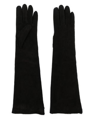 Bottega Veneta Pre-Owned long leather gloves - Black
