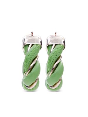 Bottega Veneta Pre-Owned twist-detailed hoop earrings - Green