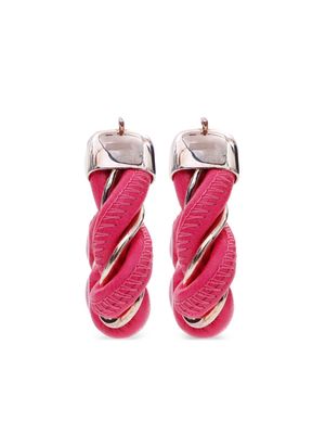 Bottega Veneta Pre-Owned twist-detailed hoop earrings - Pink