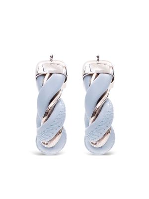 Bottega Veneta Pre-Owned twisted triangle hoop earrings - Blue