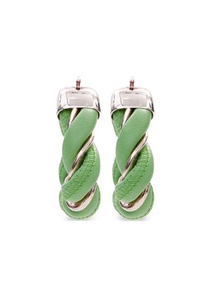 Bottega Veneta Pre-Owned twisted triangle hoop earrings - Green