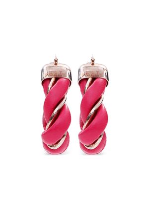 Bottega Veneta Pre-Owned twisted triangle hoop earrings - Pink