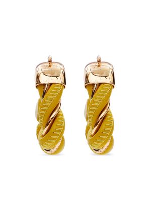 Bottega Veneta Pre-Owned twisted triangle hoop earrings - Yellow