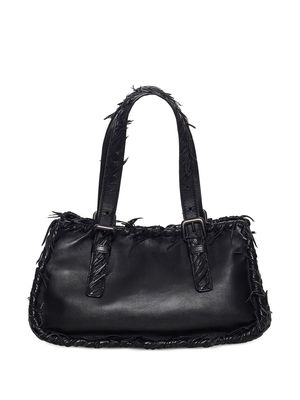 Bottega Veneta Pre-Owned woven-edge leather tote bag - Black