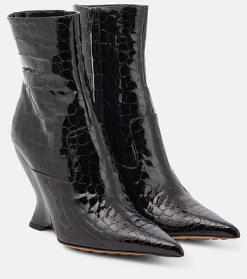 Bottega Veneta Punta croc-effect leather ankle boots