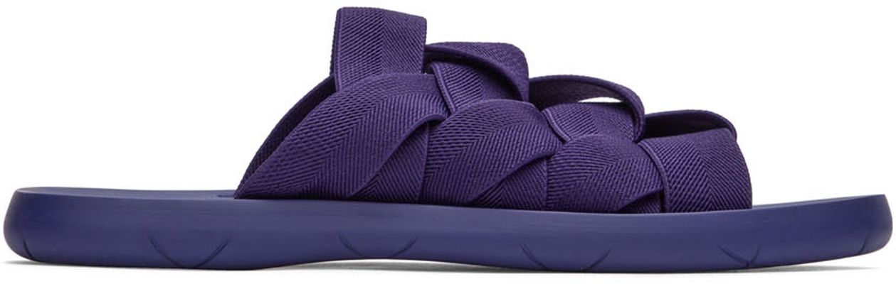 Bottega Veneta Purple Intrecciato Plat Sandals