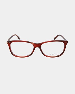 Bottega Veneta Rectangle Eyeglasses in Red Red Transparent