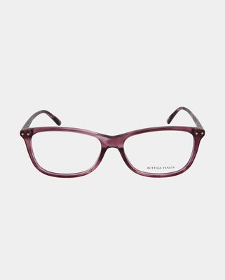 Bottega Veneta Rectangle Eyeglasses in Violet Violet Transparent