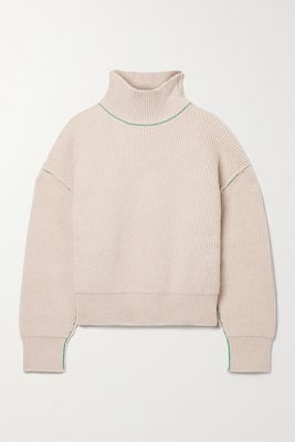 Bottega Veneta - Ribbed Cashmere-blend Turtleneck Sweater - Neutrals