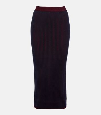 Bottega Veneta Ribbed-knit cotton midi skirt
