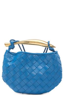 Bottega Veneta Sardine Intrecciato Crossbody Bag in Deep Pacific/Brass